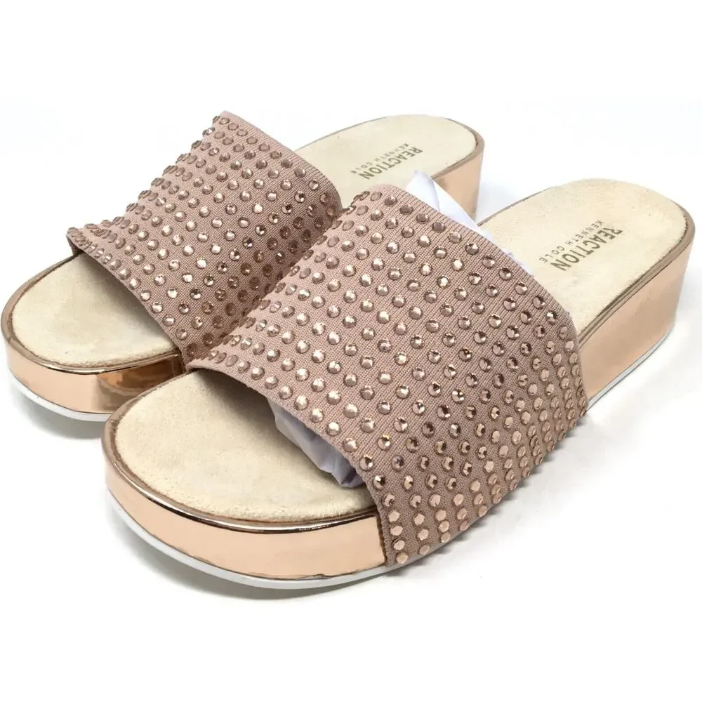 Kenneth Cole Reaction Maila Women's Size 9.5 Stretch Jewel Slide Sandals Shoes